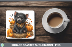 GorgeousSafari Bandana Halloween Square Coaster design.