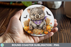 GorgeousSafari Bandana Halloween Round Coaster design.
