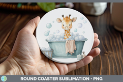 GorgeousSafari Bathtub Round Coaster design.