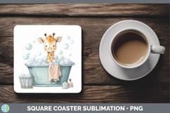 GorgeousSafari Bathtub Square Coaster design.