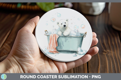 GorgeousSafari Bathtub Round Coaster design.