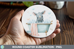 GorgeousSafari Bathtub Round Coaster design.