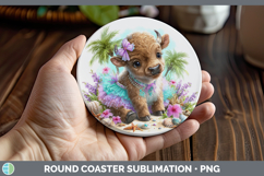 GorgeousSafari Beach Round Coaster design.