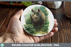 GorgeousSafari Botanicals Round Coaster design.