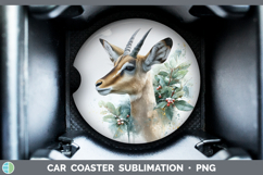 GorgeousSafari Christmas Botanicals Car Coaster design.