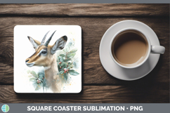 GorgeousSafari Christmas Botanicals Square Coaster design.