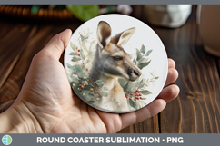 GorgeousSafari Christmas Botanicals Round Coaster design.