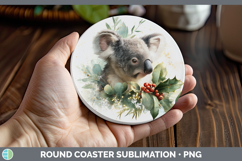 GorgeousSafari Christmas Botanicals Round Coaster design.