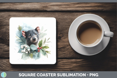 GorgeousSafari Christmas Botanicals Square Coaster design.