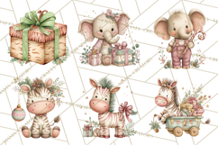 Safari Christmas Clipart, Jungle Animal PNG Tropical Clipart Product Image 4