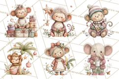 Safari Christmas Clipart, Jungle Animal PNG Tropical Clipart Product Image 6