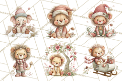 Safari Christmas Clipart, Jungle Animal PNG Tropical Clipart Product Image 7
