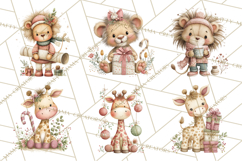 Safari Christmas Clipart, Jungle Animal PNG Tropical Clipart Product Image 8