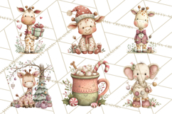 Safari Christmas Clipart, Jungle Animal PNG Tropical Clipart Product Image 9