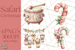 Safari Christmas Clipart, Jungle Animal PNG Tropical Clipart Product Image 1