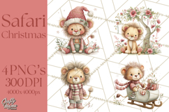 Safari Christmas Clipart, Jungle Animal PNG Tropical Clipart Product Image 1