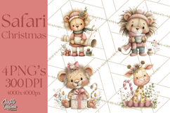 Safari Christmas Clipart, Jungle Animal PNG Tropical Clipart Product Image 1