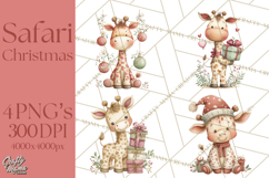 Safari Christmas Clipart, Jungle Animal PNG Tropical Clipart Product Image 1