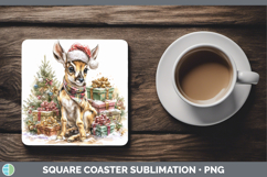 GorgeousSafari Christmas Santa Square Coaster design.
