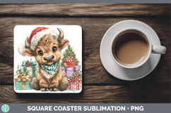 GorgeousSafari Christmas Santa Square Coaster design.
