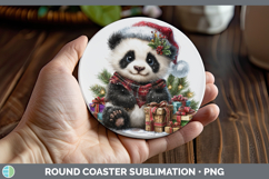 GorgeousSafari Christmas Santa Round Coaster design.