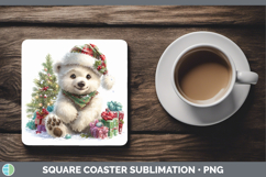GorgeousSafari Christmas Santa Square Coaster design.