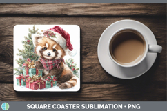 GorgeousSafari Christmas Santa Square Coaster design.
