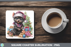 GorgeousSafari Christmas Santa Square Coaster design.