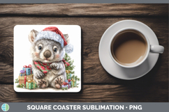 GorgeousSafari Christmas Santa Square Coaster design.