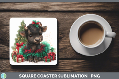 GorgeousSafari Cute Christmas Square Coaster design.