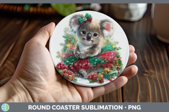 GorgeousSafari Cute Christmas Round Coaster design.