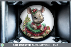 GorgeousSafari Cute Christmas Car Coaster design.