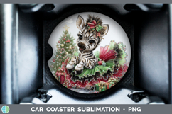 GorgeousSafari Cute Christmas Car Coaster design.