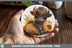 GorgeousSafari Cute Thanksgiving Round Coaster design.