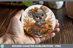 GorgeousSafari Cute Thanksgiving Round Coaster design.