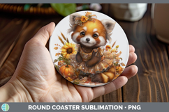 GorgeousSafari Cute Thanksgiving Round Coaster design.