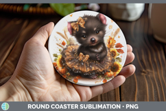 GorgeousSafari Cute Thanksgiving Round Coaster design.