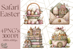 Easter Safari Animal Clipart, Cute Safari Mail PNG Product Image 1