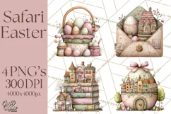Easter Safari Animal Clipart, Cute Safari Mail PNG Product Image 1