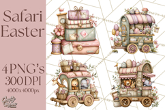 Easter Safari Animal Clipart, Cute Safari Mail PNG Product Image 1