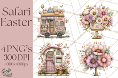 Easter Safari Animal Clipart, Cute Safari Mail PNG Product Image 1