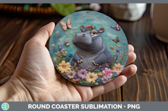 GorgeousSafari Embroider Round Coaster design.