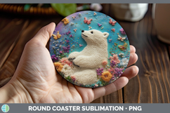 GorgeousSafari Embroider Round Coaster design.