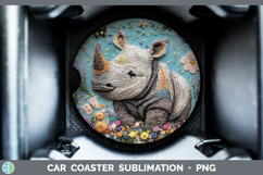 GorgeousSafari Embroider Car Coaster design.