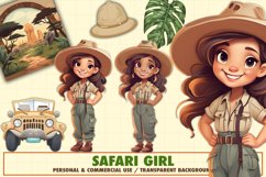 Safari girl sublimation design, Safari birthday theme Product Image 1