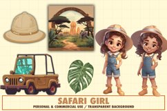 Safari girl clipart, Safari birthday party Product Image 2