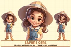 Safari girl clipart, Safari birthday party Product Image 3