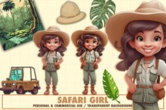 Safari girl clipart, Safari birthday theme Product Image 1