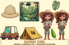 Safari girl clipart, Safari birthday theme Product Image 2