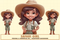 Safari girl clipart, Safari birthday theme Product Image 3
